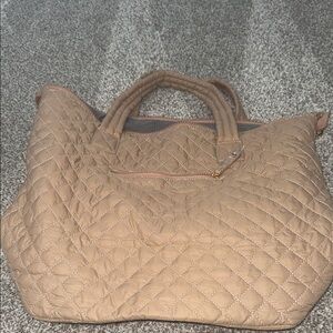 Quilted Tan Tote Bag